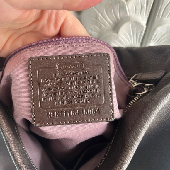 Coach Brown Pebbled Leather Crossbody Bag Adjustable Strap - Picture 5 of 9